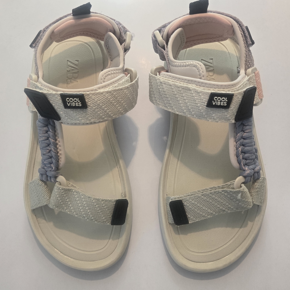 Zara Sandals with Pink and Black Accents